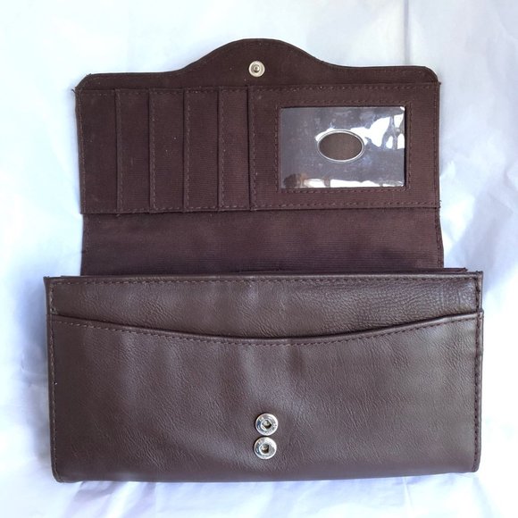 Liz Claiborne ChocolateBrown Faux Leather Wallet - Picture 6 of 11